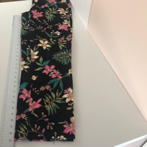 Rafaella Tropical Floral Black Pants 8 - Picture 7 of 8